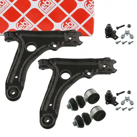 2x febi Querlenker + Traggelenk + Koppelstange f&uuml;r VW Golf 3 Vento vorne unten