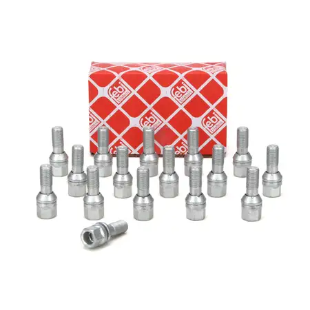 16x febi 46677 Radschraube M12x1,25mm f&uuml;r CITROEN DS FIAT OPEL PEUGEOT TOYOTA