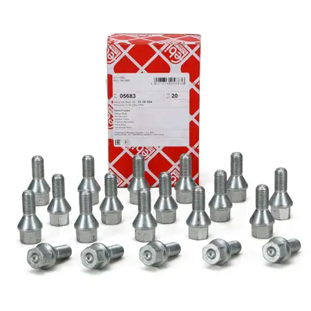 20x febi 05683 Radschraube M12x15mm f&uuml;r OPEL Astra Adam Agila Corsa Vectra Zafira