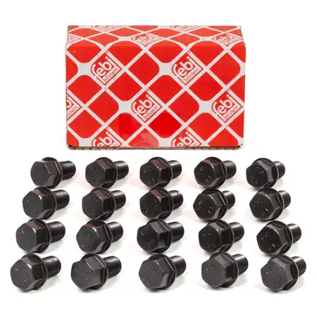 20x febi 01664 Radbolzen Radschrauben M14x15mm 19mm f&uuml;r VW K&auml;fer Bulli T1 T2 T3