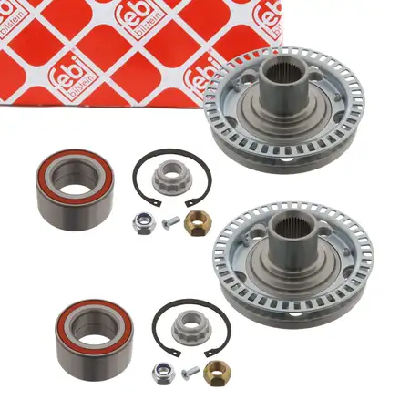 2x febi wheel hub + wheel bearing kit for VW Golf 3, Passat B3, B4, Vento 2.0 GTI, 2.8/2.9 VR6 (front)