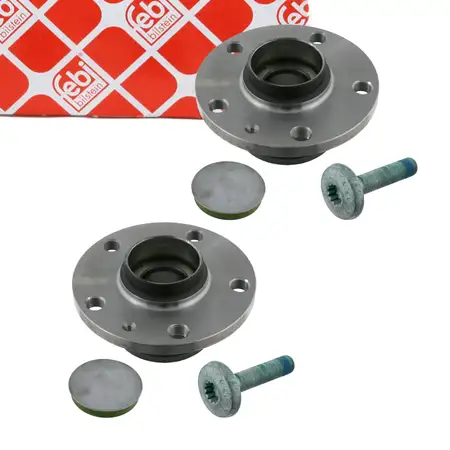 2x febi Radnabe f&uuml;r VW Golf 5 6 Passat B6 B7 Tiguan Touran A3 8P Q3 8U hinten 5WF501611A