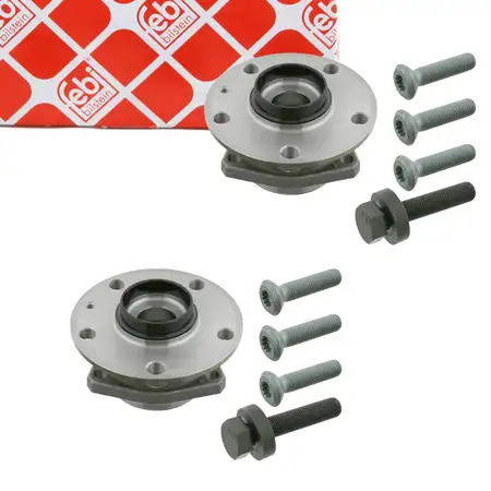 2x febi 27342 Radnabe f&uuml;r VW Golf 5 6 Caddy 3 8P Leon Octavia 2 Superb 2 vorne 5K0498621A