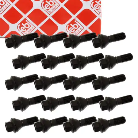 20x febi 32292 Radschraube M14x1,5mm f&uuml;r BMW 7er E65-67 X5 E53 F15 X6 F16 36136781153