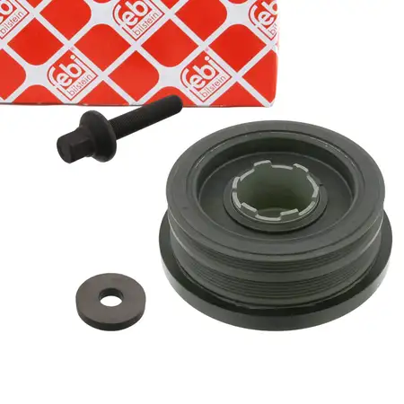 febi 34166 Riemenscheibe Schwingungstilger mit Bolzen f&uuml;r BMW E87 E46 E90 E91 E60 M47 N47
