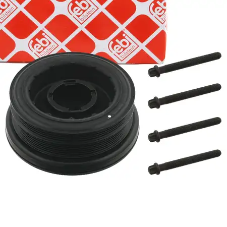 febi 33602 PROKIT Riemenscheibe Kurbelwelle + Schrauben f&uuml;r BMW E46 E90-93 E60 E61 X3 M57