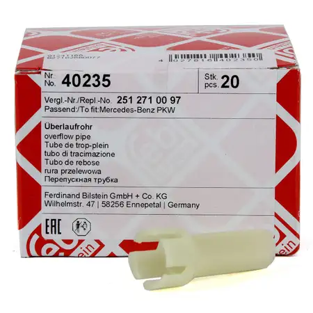 20x febi &Uuml;berlaufrohr Getriebe&ouml;lk&uuml;hler 7-Gang Automatik f&uuml;r MERCEDES 722.9 2512710097