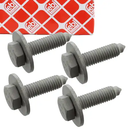 4x febi Schraube Sechskantschraube Unterbodenschutz M8x125mm f&uuml;r MERCEDES 000000001410