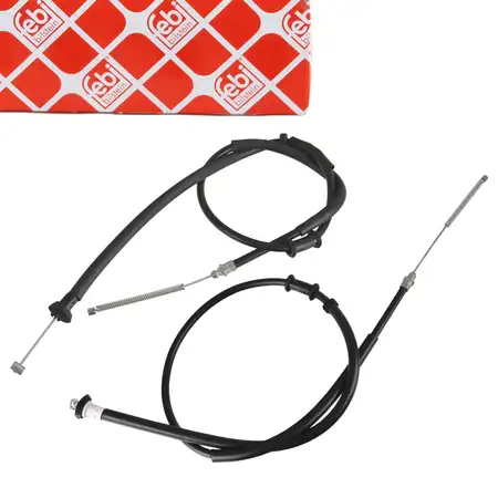 2x febi Handbremsseil Bremsseil f&uuml;r FORD Ka RU8 1.2 1.3 CDTI 10.2008-05.2016 hinten
