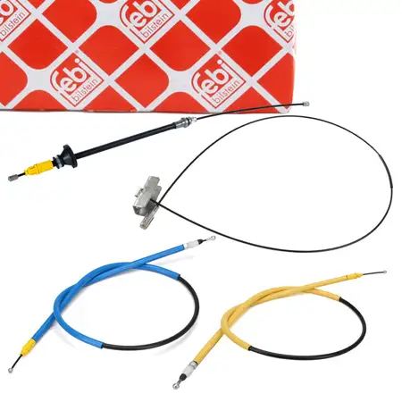 4x febi Handbremsseil f&uuml;r NISSAN Primastar OPEL Vivaro A RENAULT Trafic 2 vorne + hinten