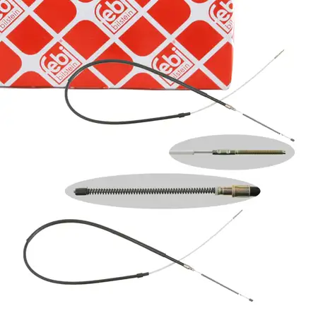 2x febi 14200 Handbremsseil f&uuml;r VW Golf 2 Jetta 2 ohne ABS bis 12.1988 hinten 191609721