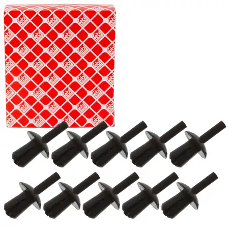 10x febi 102593 Spreizniete Befestigung Karosserie f&uuml;r MERCEDES-BENZ 0009900492