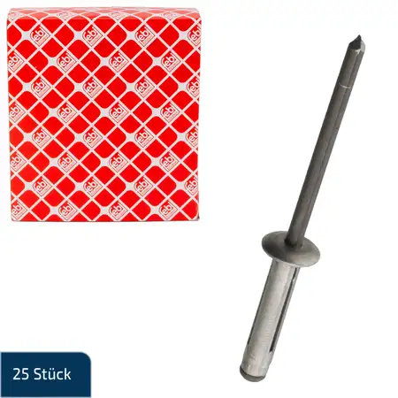 25x febi 102732 Spreizniete Befestigung Karosserie f&uuml;r MERCEDES-BENZ 0039909497