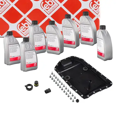 febi 171754 Automatikgetriebe Reparatursatz + 7L Getriebe&ouml;l f&uuml;r BMW 6-Gang 6HP19 6HP21