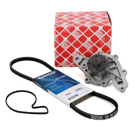 febi Wasserpumpe + DAYCO 3PK853 Keilrippenriemen f&uuml;r SMART Cabrio City-Coupe ForTwo 450