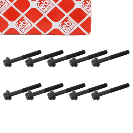 10x febi 14303 Zylinderkopfschraube f&uuml;r FIAT Punto Palio Scudo Siena Tempra Uno 1.3-1.6