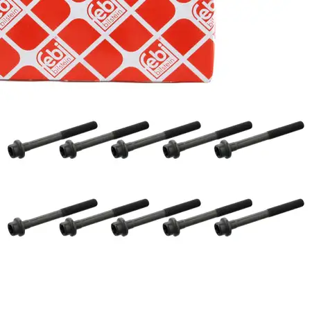 10x febi 15698 Zylinderkopfschraube f&uuml;r FIAT Brava Bravo Doblo Punto Siena Stilo 1.2 1.4