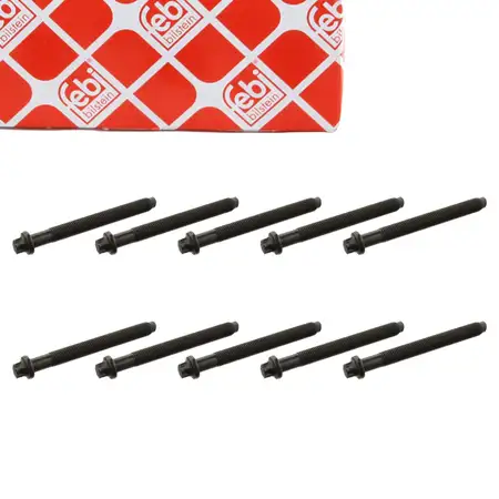 10x febi 19413 Zylinderkopfschraube f&uuml;r RENAULT Clio 1 Laguna 1 Megane 1 Super 5 Trafic