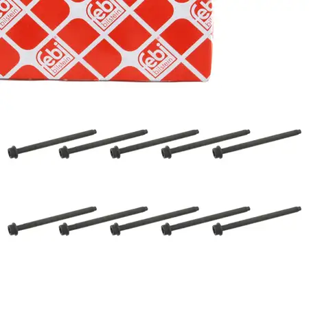 10x febi 27006 Zylinderkopfschraube f&uuml;r FORD Focus Fiesta Galaxy B-/C-/S-Max 1.25-1.6