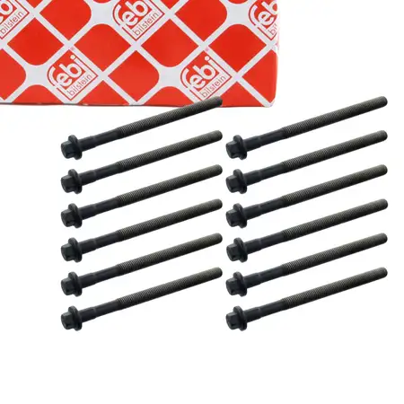 12x febi 14801 Zylinderkopfschraube f&uuml;r FORD Focus 2 MK2 Mondeo 4 MK4 S-Max WA6 2.5 ST/RS