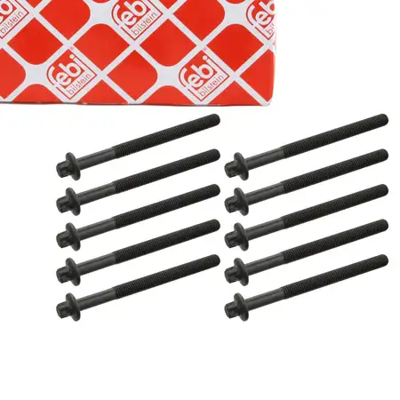 10x febi 24099 Zylinderkopfschraube f&uuml;r RENAULT DACIA NISSAN 1.4 1.6 BENZINER