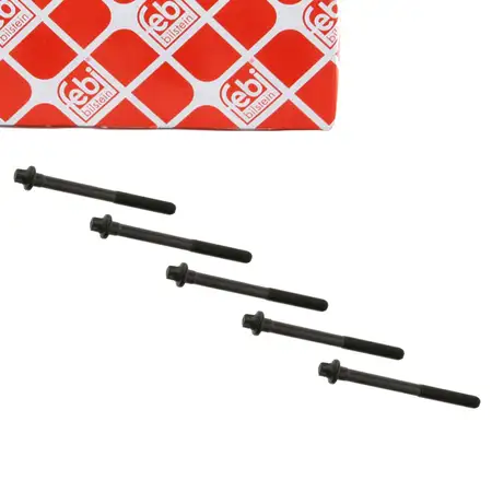 5x febi 19415 Zylinderkopfschraube f&uuml;r RENAULT Clio Kangoo Megane Thalia DACIA Logan