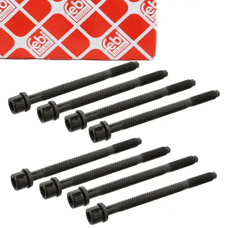 8x febi 07076 Zylinderkopfschraube f&uuml;r AUDI 80 B4 A4 B5 100 A6 C4 A8 4D 2.4 2.6 2.8