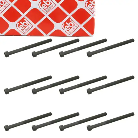 12x febi 26424 Zylinderkopfschraube f&uuml;r VW Touareg T5 2.5 R5 TDI 102-174 PS 070103384