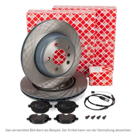 febi Bremsen Set Bremsscheiben + Bremsbel&auml;ge + Sensor f&uuml;r VW Touareg 7L PR-1KQ hinten