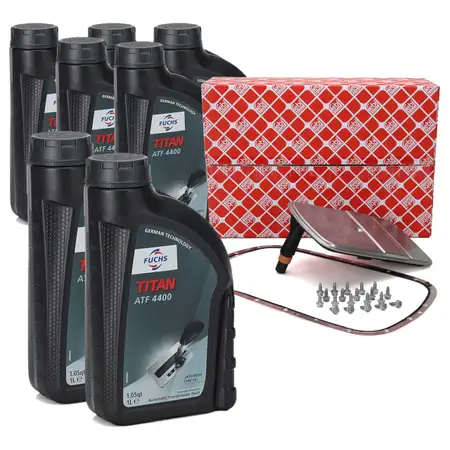 febi Getriebefilter Satz + 7 Liter FUCHS Getriebe&ouml;l f&uuml;r BMW 3er E46 5er E39 X3 E83