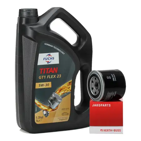 5 Liter FUCHS Motor&ouml;l 5W30 + HERTH+BUSS &Ouml;lfilter f&uuml;r HONDA HYUNDAI KIA MAZDA TOYOTA