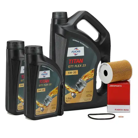 7L 7 Liter FUCHS Motor&ouml;l 5W30 + HERTH+BUSS &Ouml;lfilter f&uuml;r CHEVROLET OPEL ANTARA 2.0 CDTI