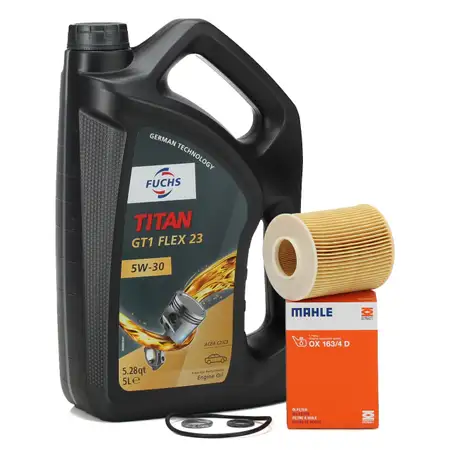 5L FUCHS 5W30 Motor Oil + KNECHT Oil Filter for OPEL Astra G, Corsa C, and Meriva A 1.7 CDTi