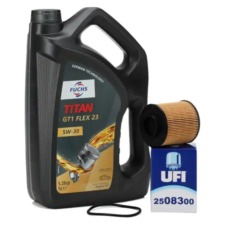 5L FUCHS Motor&ouml;l 5W30 + UFI &Ouml;lfilter f&uuml;r ALFA ROMEO FIAT OPEL SUZUKI 1.6/2.0 Diesel