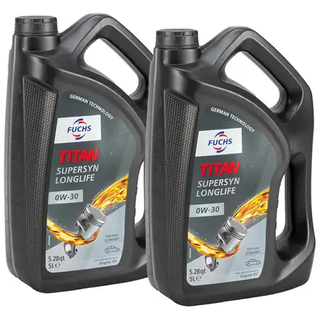 10L 10 Liter FUCHS TITAN SUPERSYN LONGLIFE 0W-30 Motor&ouml;l &Ouml;l f&uuml;r MB 229.5 VW 502/505.00