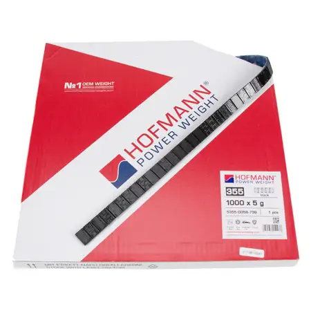 HOFMANN Auswuchtgewichte Klebegewichte SCHWARZ-STAHL 3,7mm 1000 St&uuml;ck x 5g