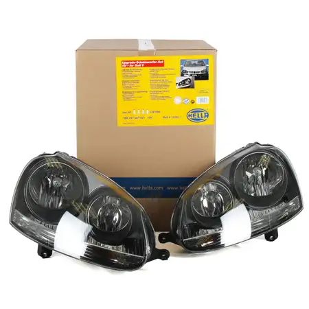 HELLA HALOGEN Scheinwerfer Set Upgrade schwarzes Design f&uuml;r VW 5 Bj. 05.2004 YY045G5PN