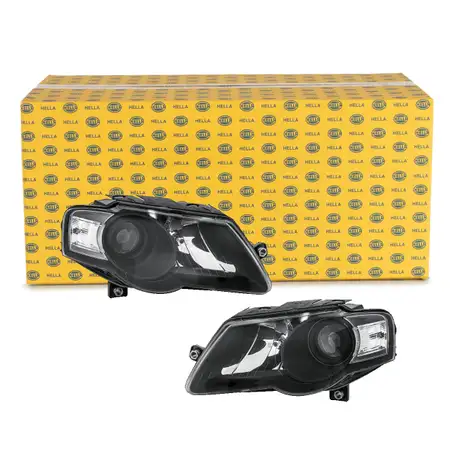 HELLA 1EL247014831 HALOGEN H7 Scheinwerfer + Stellmotor Satz f&uuml;r VW Passat 3C B6