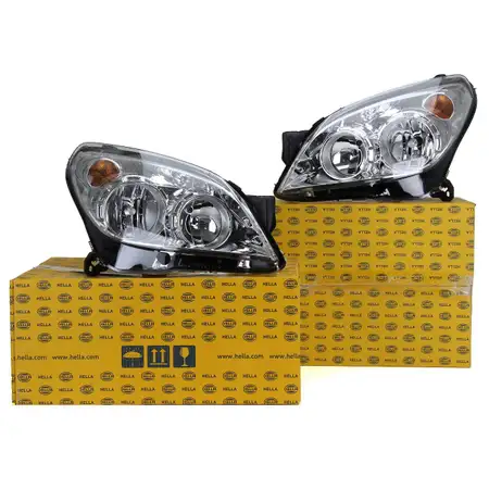 2x HELLA HALOGEN Scheinwerfer + Stellmotor Set f&uuml;r OPEL ASTRA H links + rechts