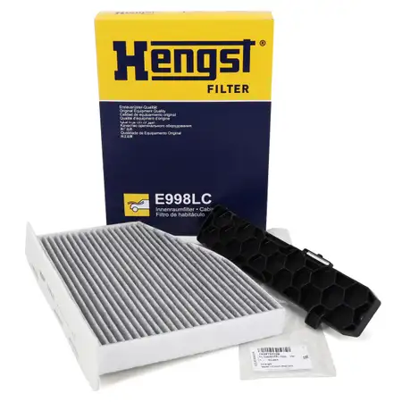 HENGST Cabin Air Filter (Activated Carbon) + Cover for VW Golf 5, 6; Passat B6, B7; Tiguan; AUDI 8P