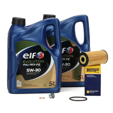 10L 10-liter bottle of Full-Tech FE 5W30 engine oil + HENGST oil filter for NISSAN, MERCEDES, and RENAULT