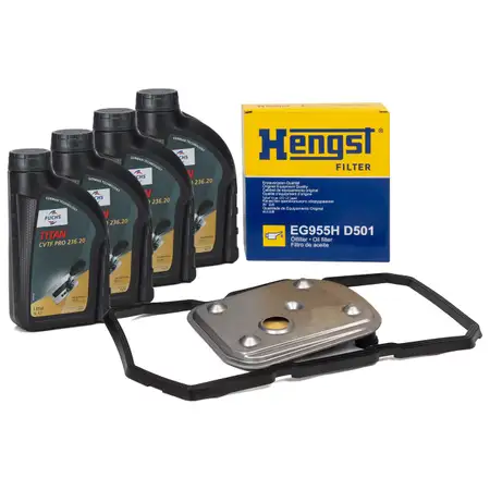 HENGST Getriebefilter Satz + 4L FUCHS Getriebe&ouml;l f&uuml;r MERCEDES W169 W245 722.8 CVT