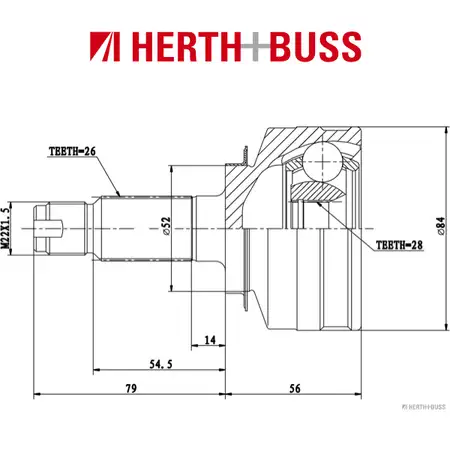 HERTH+BUSS JAKOPARTS Drive Shaft Joint Kit for HONDA JAZZ II (Front, Wheel Side)