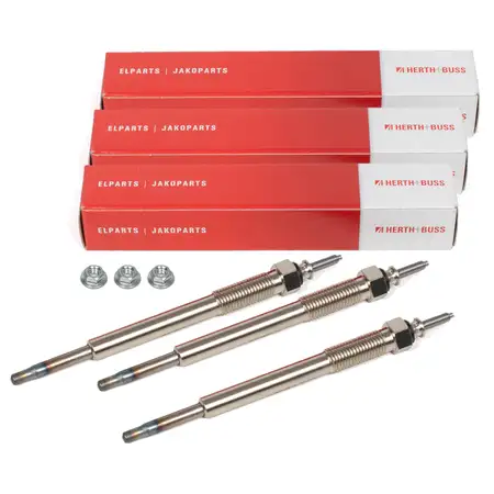 3 HERTH+BUSS JAKOPARTS glow plugs for HYUNDAI i10 (1 pack), i20 (1 pack), KIA Picanto (1 set), 1.1 CRDi