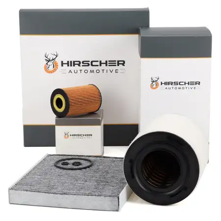 HIRSCHER Filter-Set 3-tlg f&uuml;r VW Polo 5 SEAT Ibiza 4 SKODA Fabia 2 1.6 TDI bis 2010