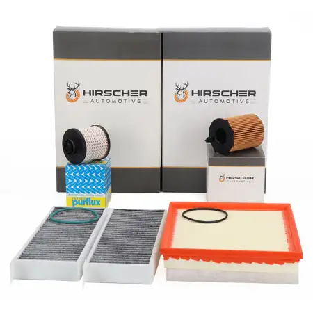 HIRSCHER Filter-Set 4-tlg f&uuml;r PEUGEOT 308 2 1.6 HDi/BlueHDi 99/115/120 PS