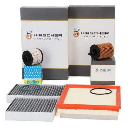 HIRSCHER Filter-Set 4-tlg f&uuml;r CITROEN C3 2 3 C4 Cactus DS3 PEUGEOT 2008 1 1 1.6 BlueHDi
