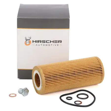 HIRSCHER &Ouml;lfilter + Dichtung f&uuml;r BMW E46 E90-93 E60 E61 X3 X5 X6 M57 N47 N57 11427788460