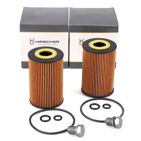 2x HIRSCHER &Ouml;lfilter + Schraube f&uuml;r VW Golf 5 6 Passat B6 B7 Tiguan Touran T5 1.6/2.0 TDI