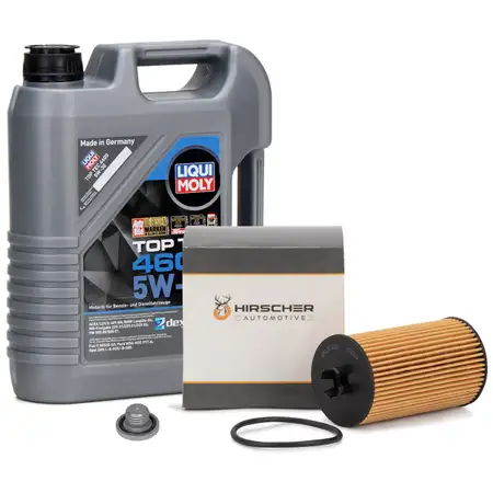 5L LIQUI MOLY Motor&ouml;l 5W30 dexos2 + HIRSCHER &Ouml;lfilter f&uuml;r OPEL Astra G H J B C 1.2-1.8
